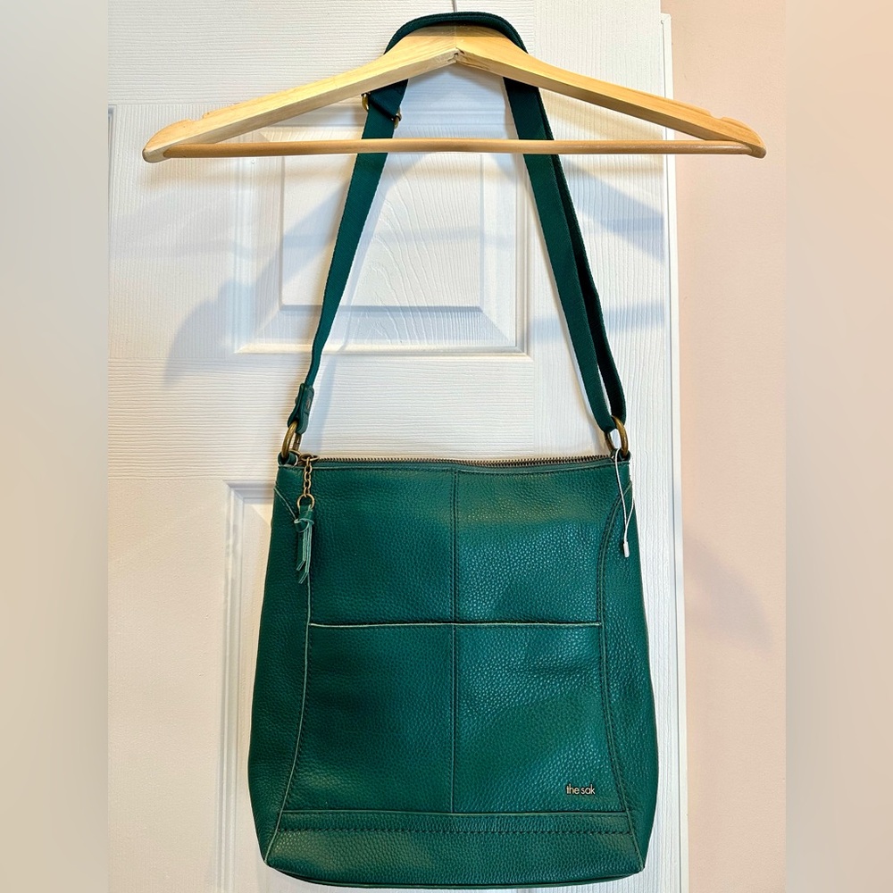 The Sak Green Leather Crossbody Bag